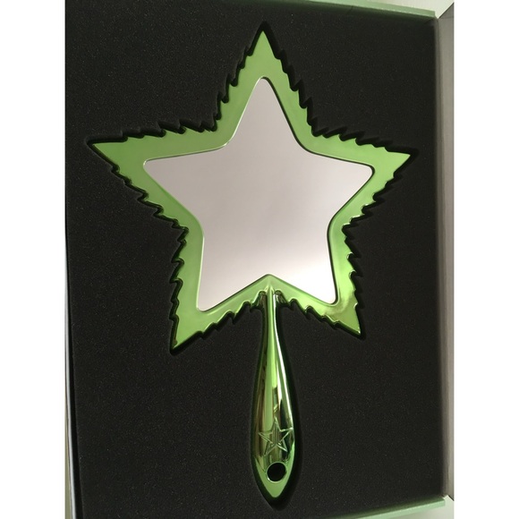 NIB Jeffree Star Green Chrome Leaf Hand Mirror - Picture 2 of 5